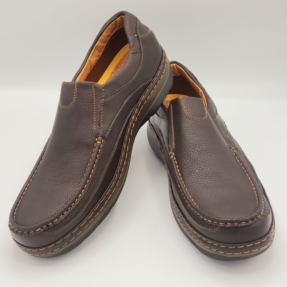 SOLO BROWN FAUX LEATHER MEN LOAFER SHOES SZ 12